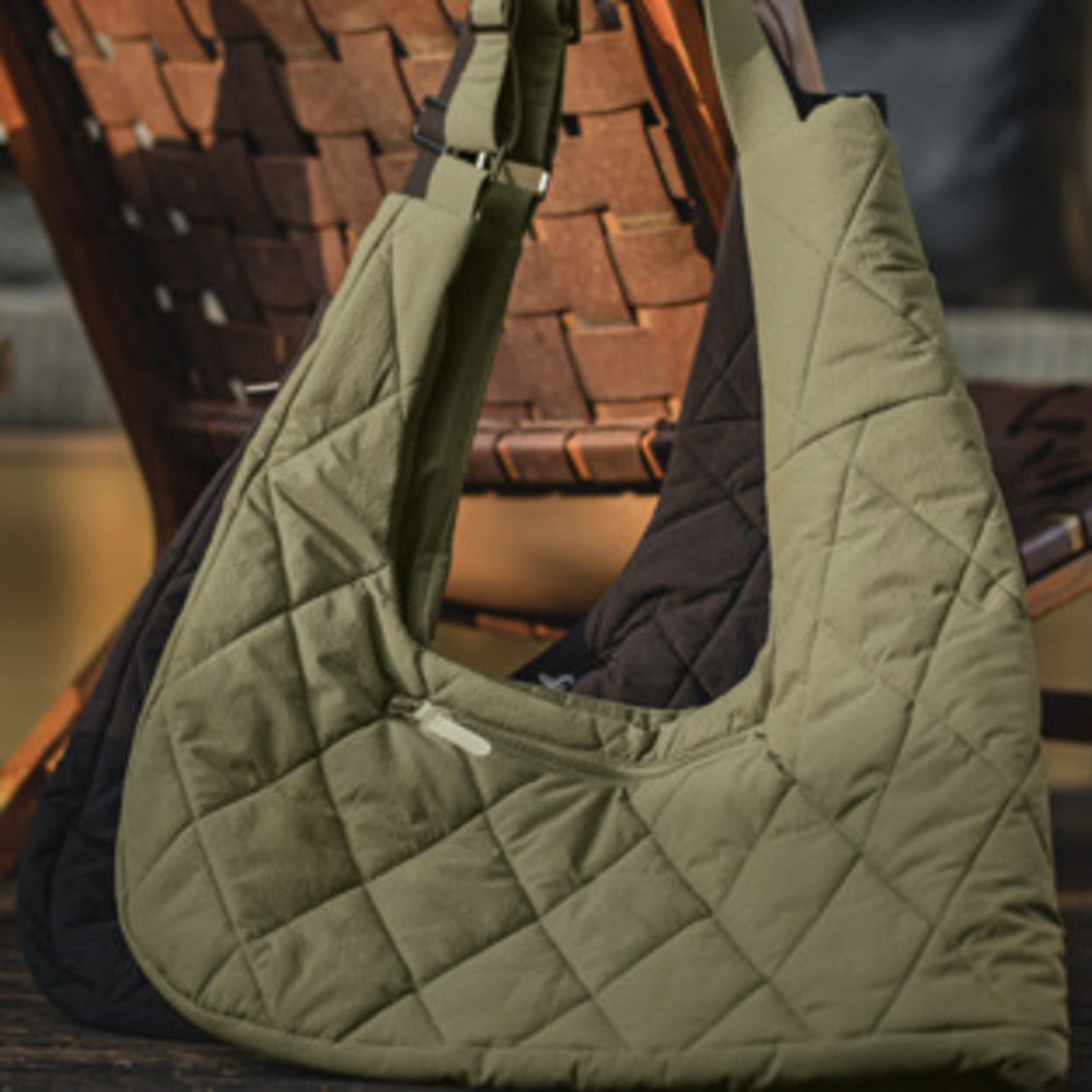 山系戶外绗縫多功能馬甲大容量斜挎包加棉坎肩背心