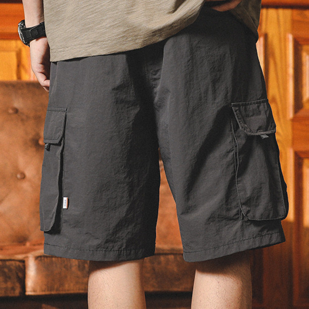多口袋工裝短褲男夏季潮牌寬松休閑戶外山系機能速幹美式五分褲子