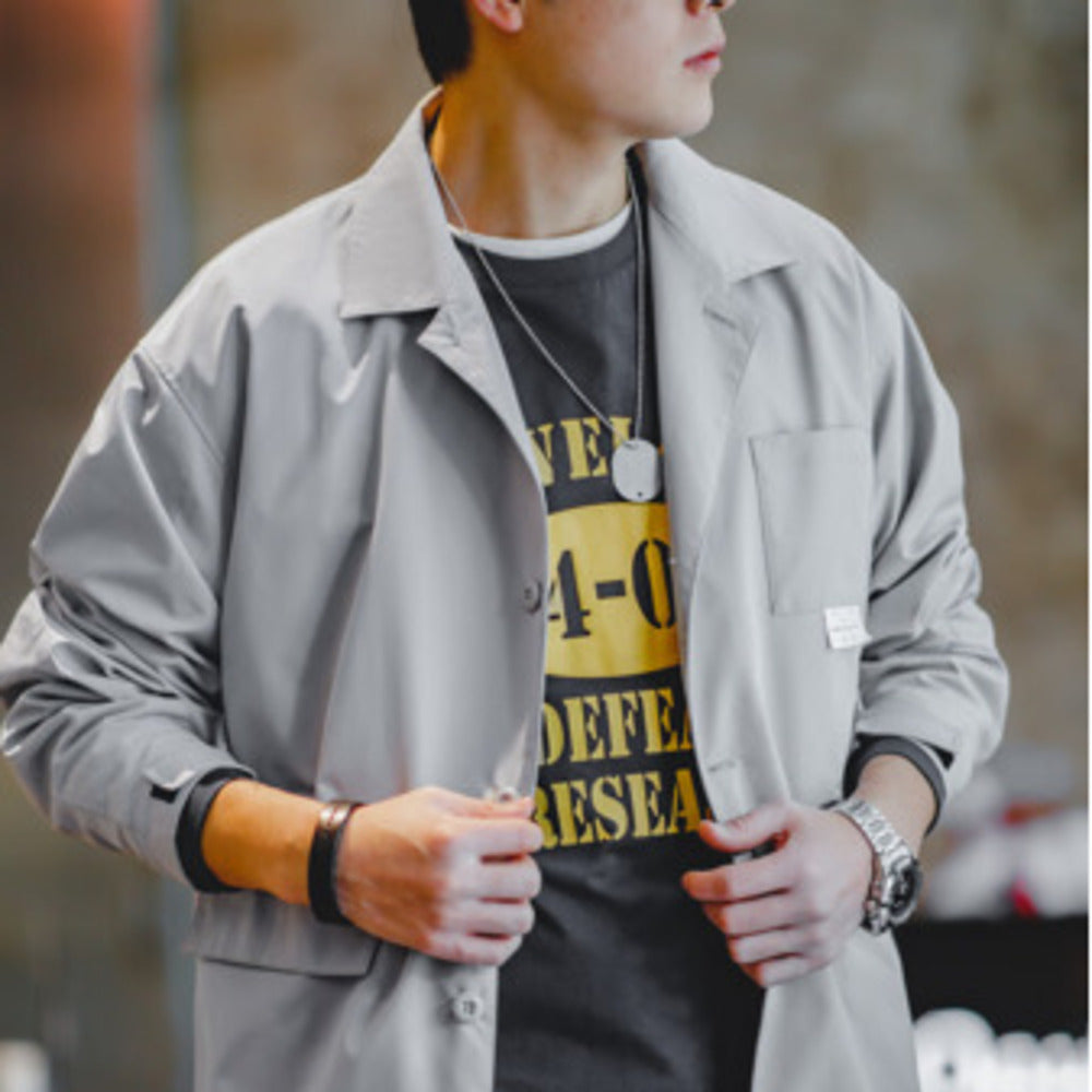 山系戶外多口袋夾克cityboy平駁領休閑百搭外套