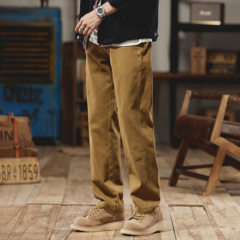 款潮牌純棉長褲子美式休閑黑色直筒褲