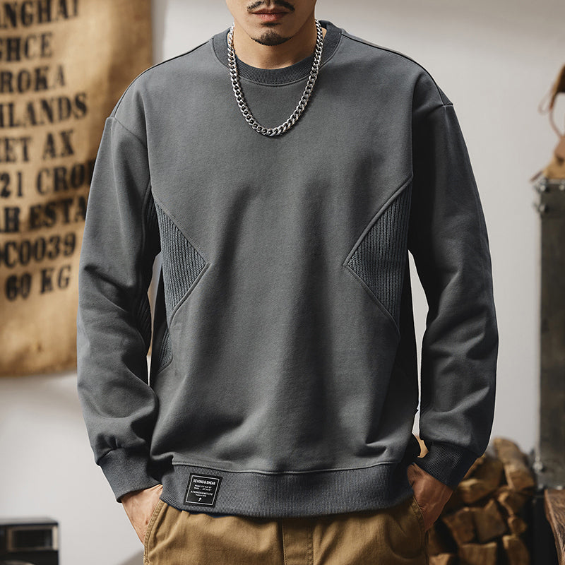 潮牌圓領套頭設計感簡約百搭長袖上衣