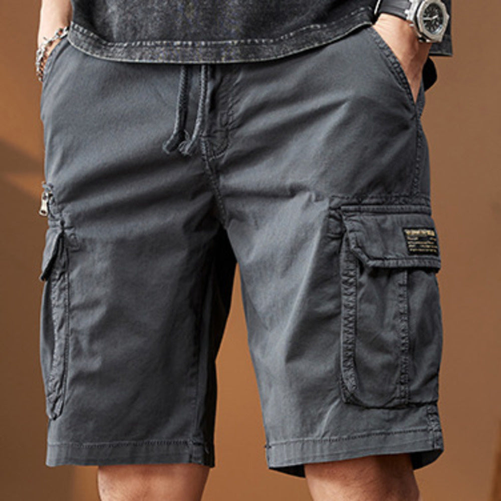 美式潮牌復古工裝短褲男士夏季寬松中褲2024新款休閑五分褲子