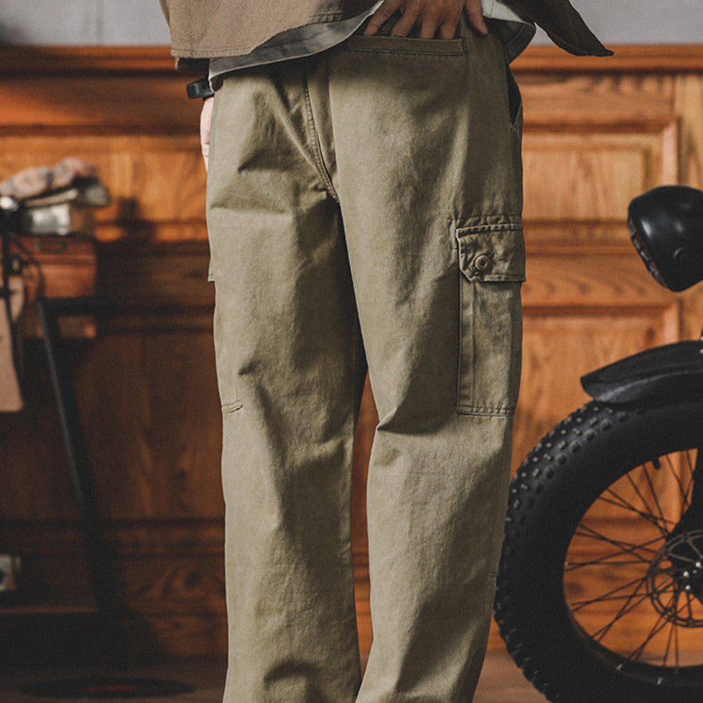 美式復古工裝褲男士寬松大碼直筒休閑褲秋季潮牌戶外運動長褲