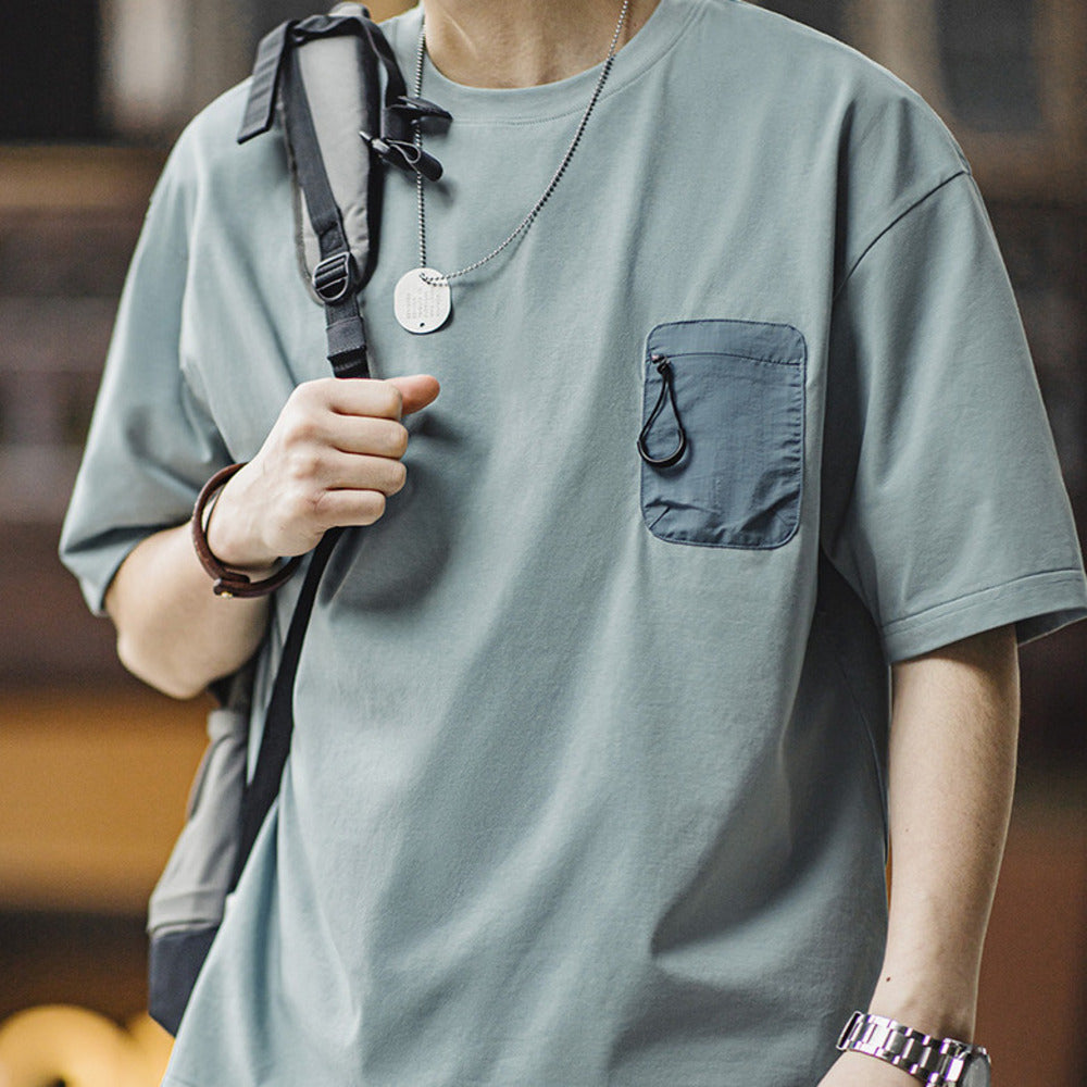 美式休閑Sorona涼感短袖T恤索羅娜透氣抗菌半袖體恤男夏