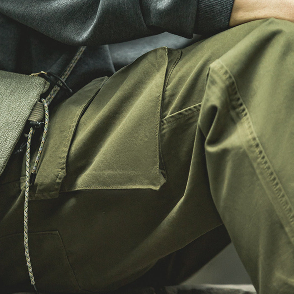 英國錐形休閒褲鬆緊抽繩大口袋奇諾長褲