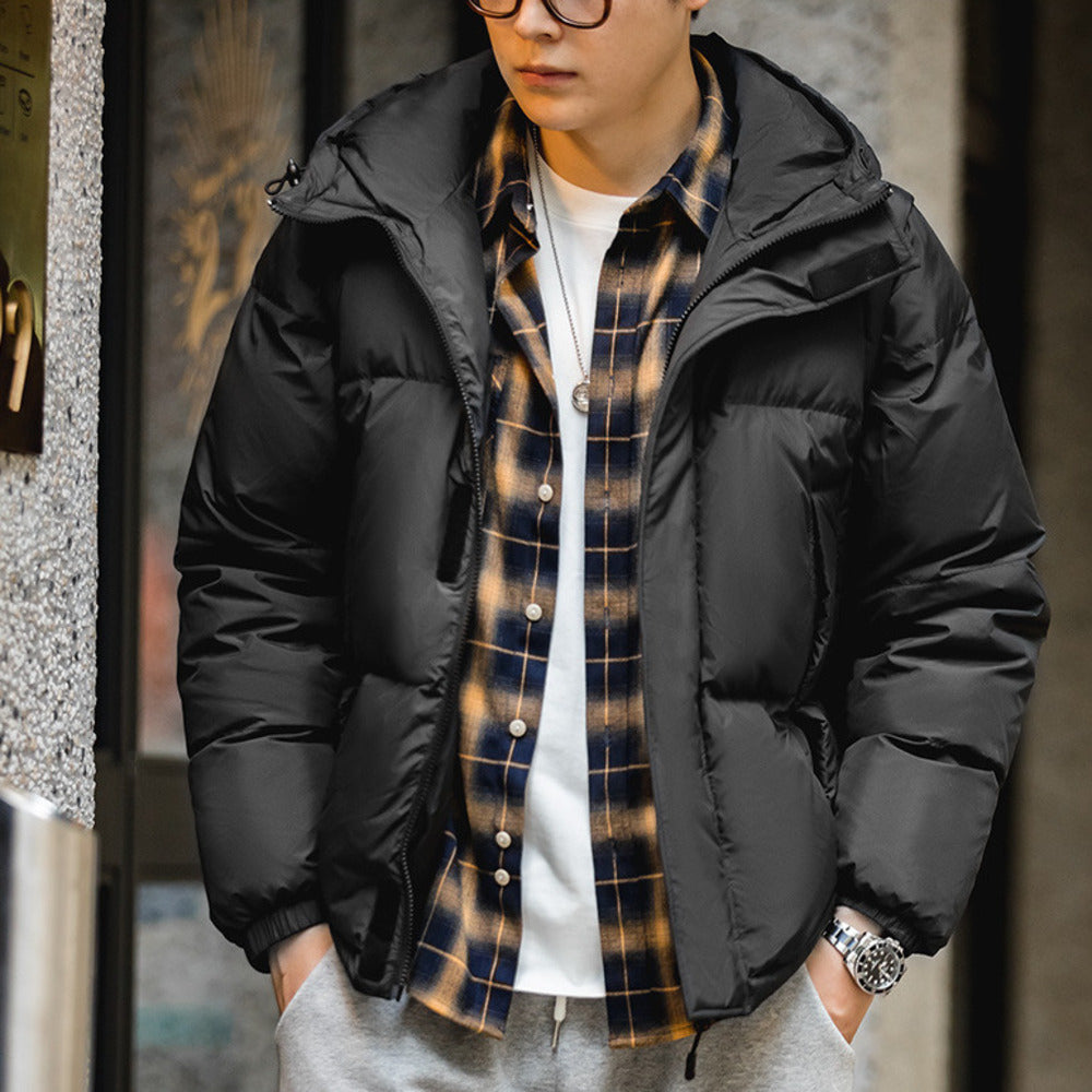 山系可拆卸羽絨服馬甲保暖機能連帽背心外套面包棉服