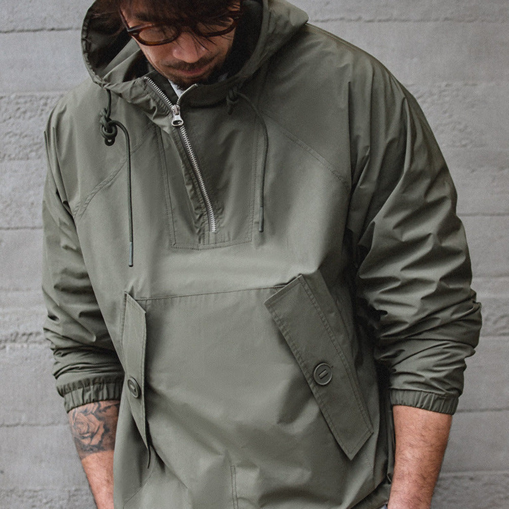 復古惡劣天氣風衣甲板服連帽衛衣防護外套罩衫