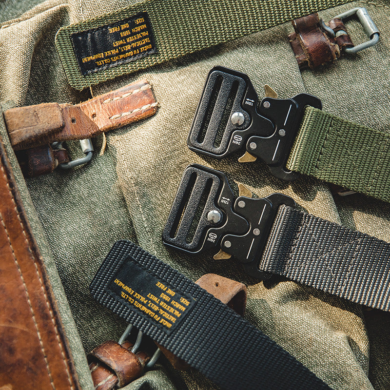 復古戰術自動腰帶眼鏡蛇機能帆布特種戶外執政褲腰帶