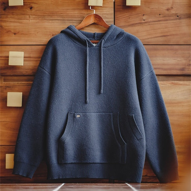 休閑連帽針織衫衛衣cityboy套頭加厚外套