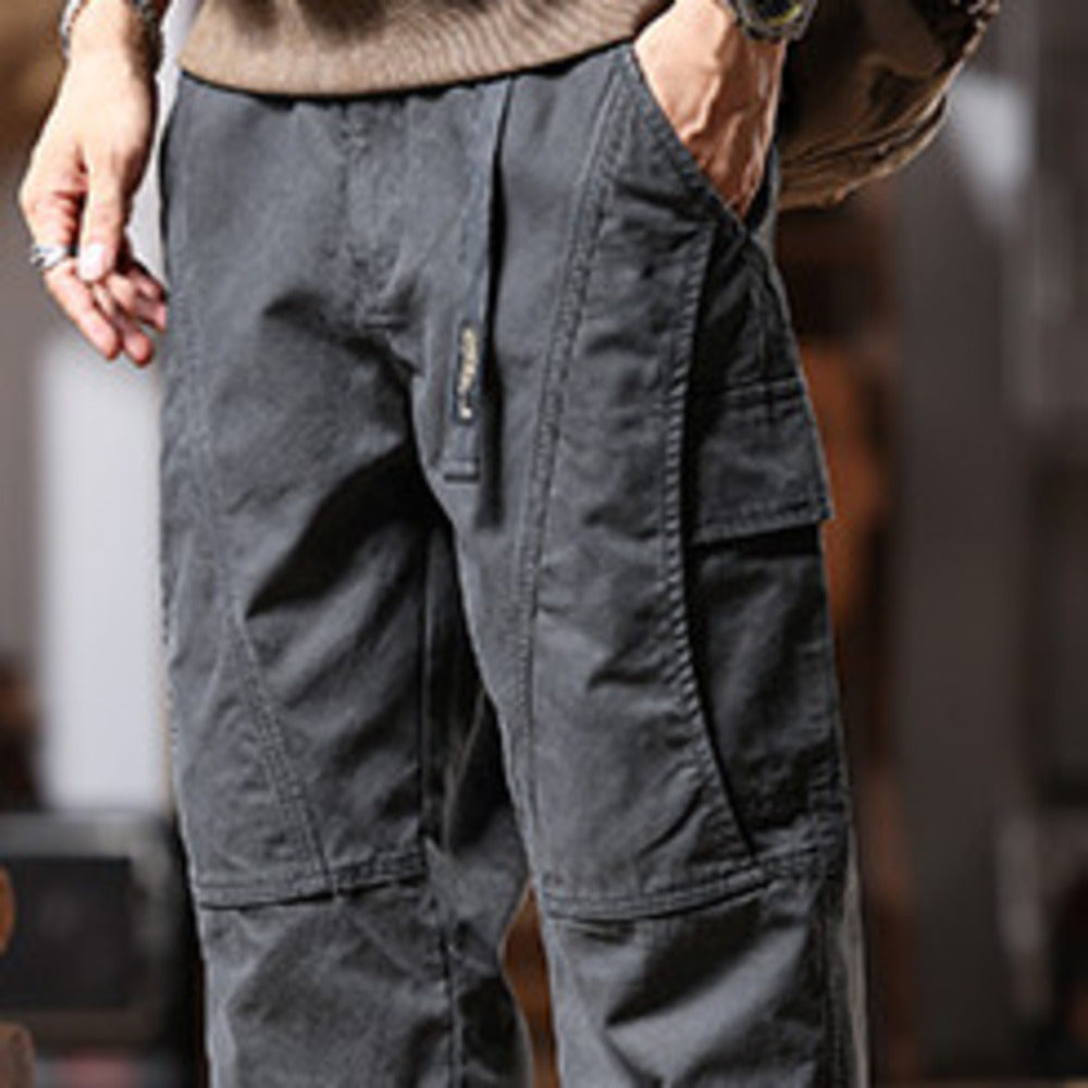 時尚工裝風休閑男士新款寬松直筒美式復古長褲