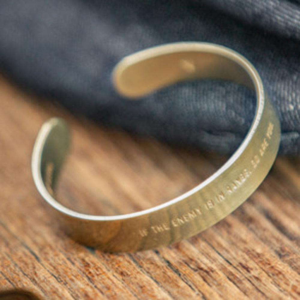 復古BLISS開口拋光白銅寬手镯字母黃銅打磨手環配飾品