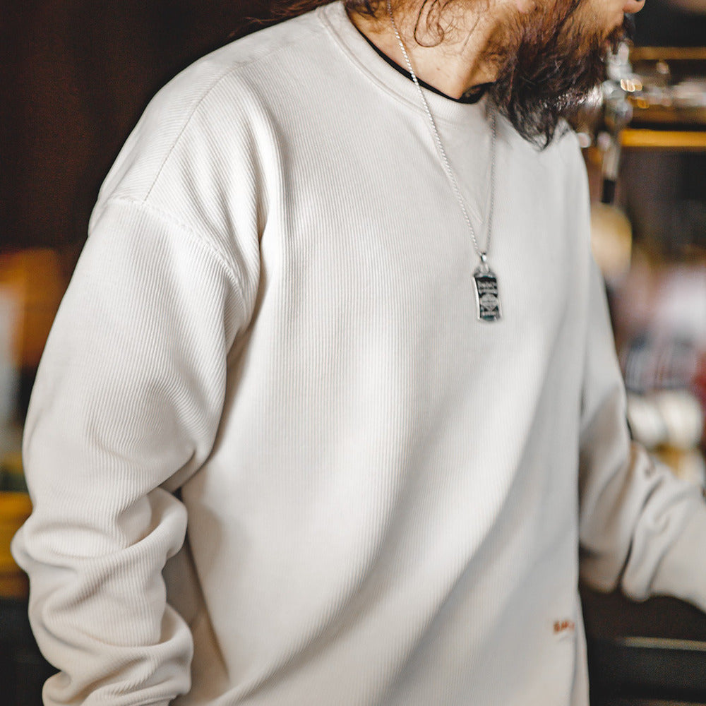 美式復古雪尼爾衛衣圓領基礎款抗皺打底長袖T恤