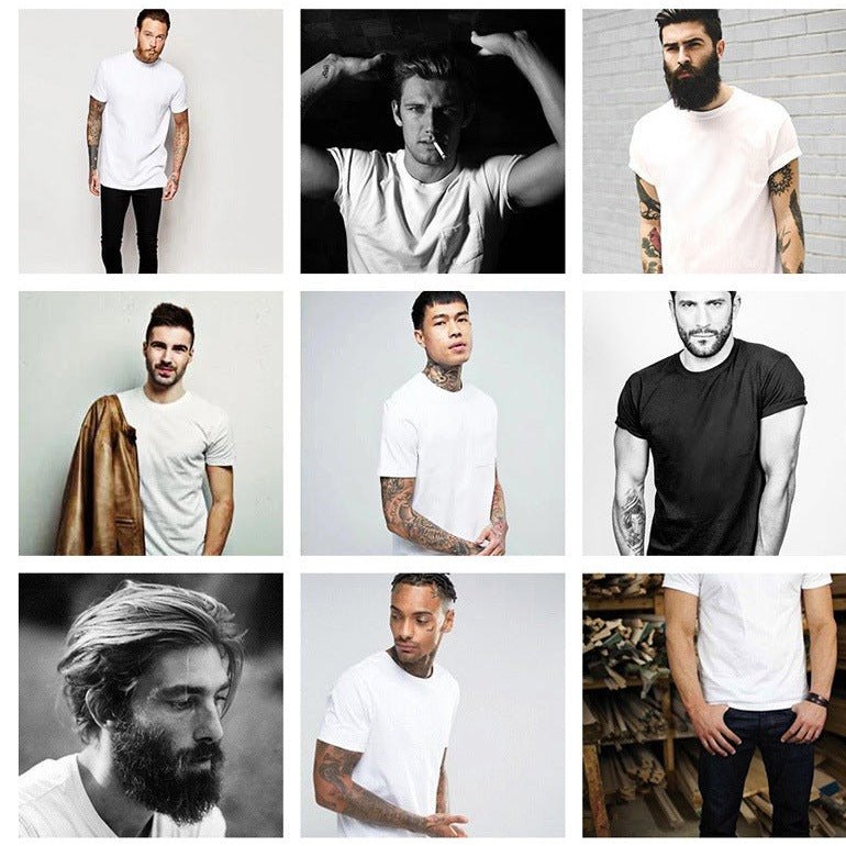 復古400GT恤黑白色圓領打底短袖基礎款