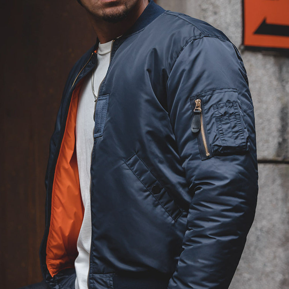 美式空中MA1飛行員夾克軍綠棉衣加厚襖子棉服棒球服