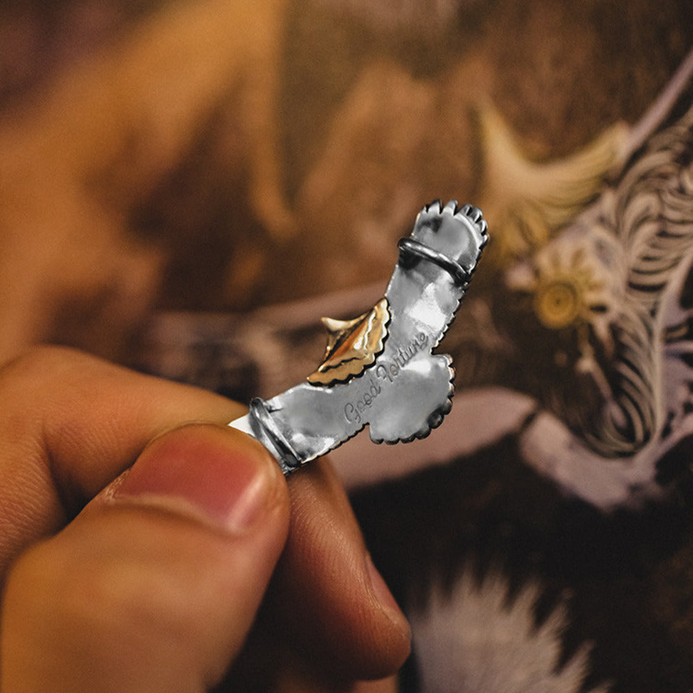 復古印第安飛鷹羽毛黃銅掛件項鏈手鏈飛鳥小吊墜配飾品