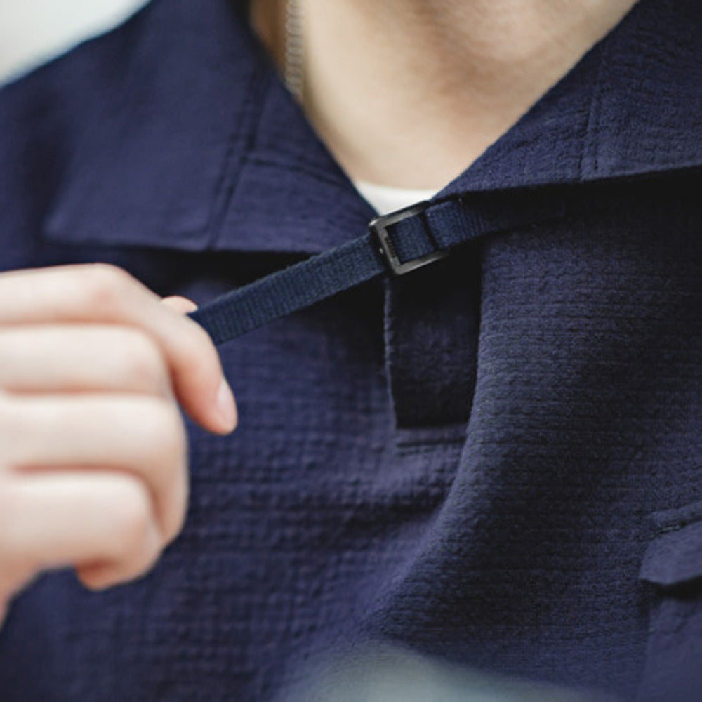 復古肌理感polo衫男士全棉翻領襯衫廓形寬松長袖