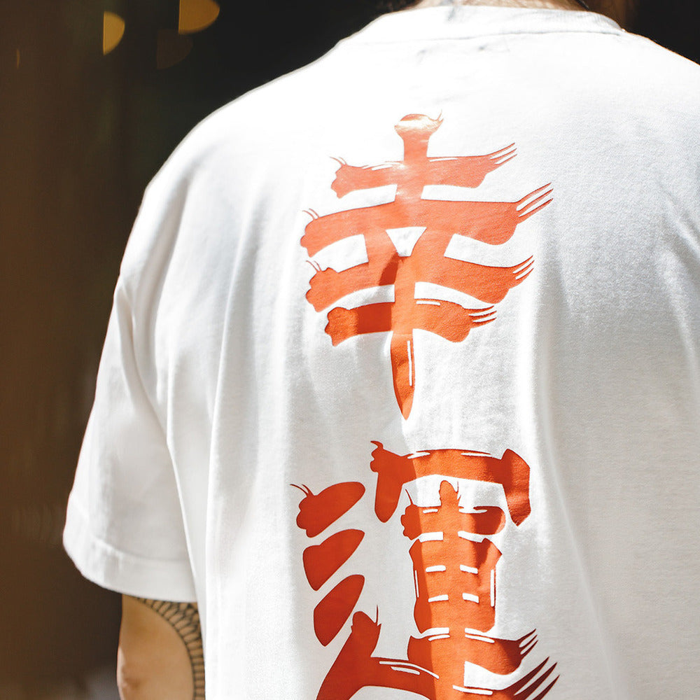 溫感變色幸運短袖T復古鯉魚旗印花全棉體恤