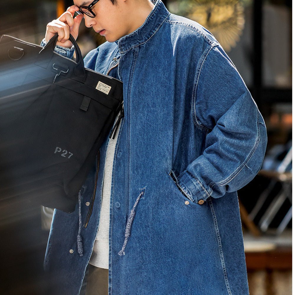 復古M65丹寧牛仔魚尾寬松廓形外套