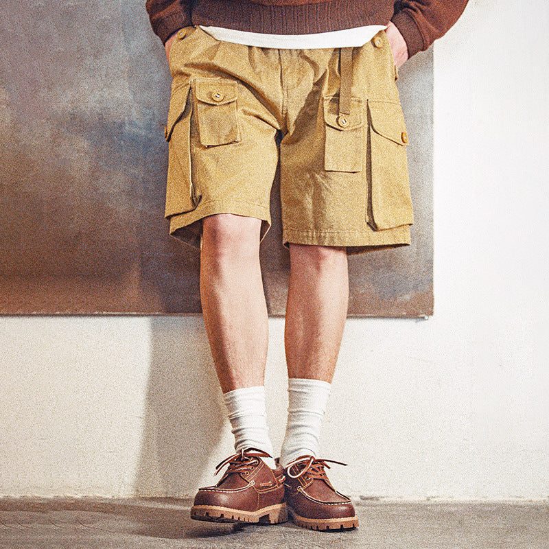 復古三眼帆船鞋低幫英倫風工裝鞋潮流休閑真皮鞋