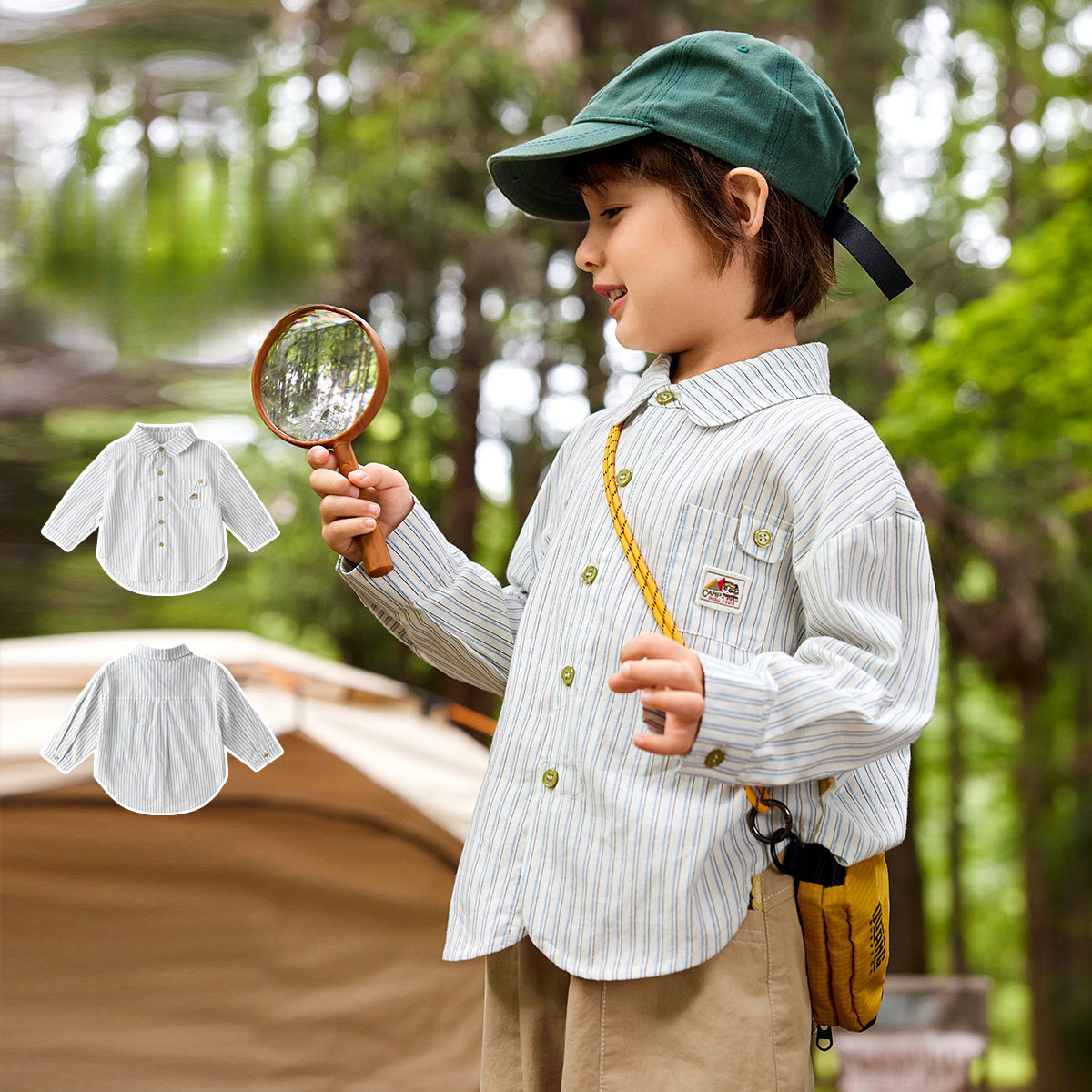 戶外風條紋襯衫