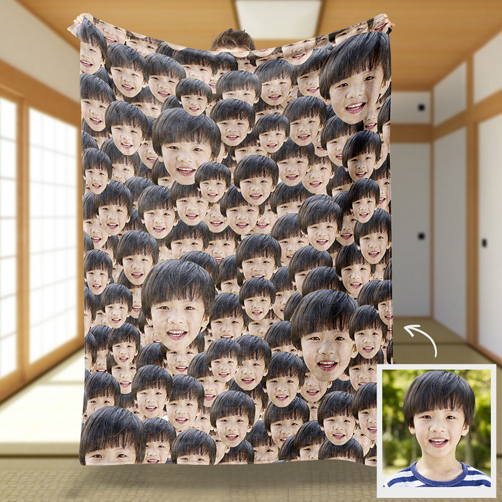 誕生日プレゼント-カスタムフェイスブランケット-写真入り可能なオリジナルタオルケット＆毛布