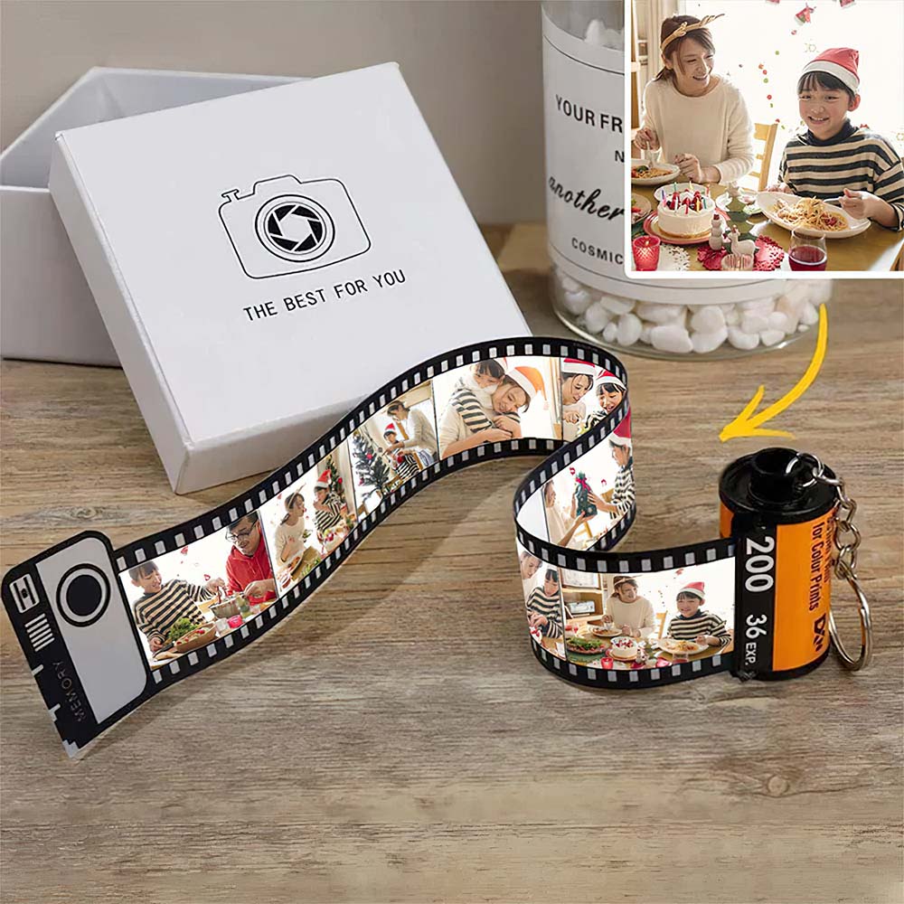 誕生日プレゼント-カスタムフォトカメラロールキーホルダー-最高の誕生日ギフト
