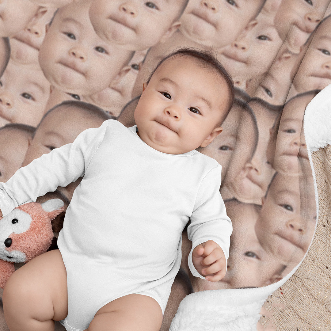 カスタムフェイスブランケット-写真入り可能なオリジナルタオルケット＆毛布贈り