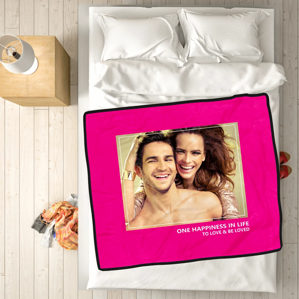 personalized love with 1 photo fleece custom blanket