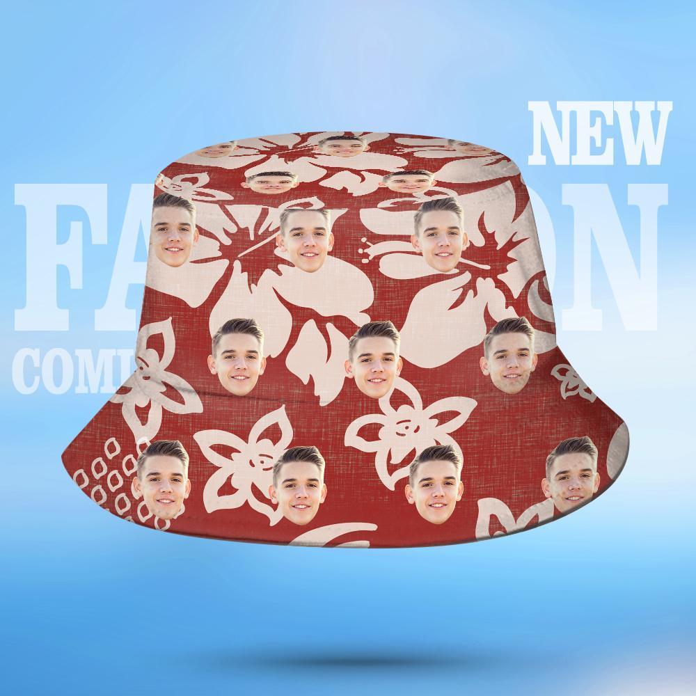 Custom Photo Tropical Flower Print Hawaiian Fisherman Hat Bucket Hat