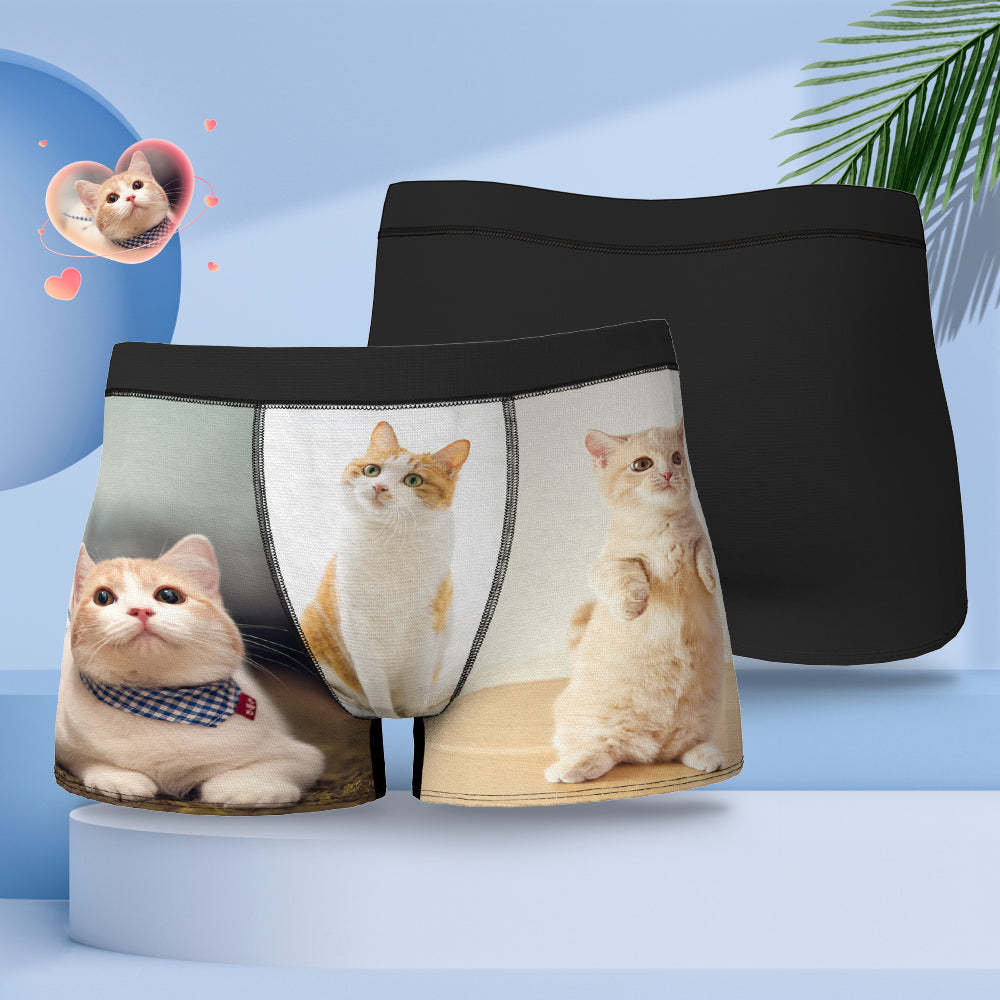 カスタム写真ボクサーパンツ-写真3枚入れ可能なオリジナル下着ショーツギフト