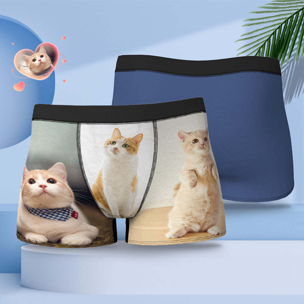 カスタム写真ボクサーパンツ-写真3枚入れ可能なオリジナル下着ショーツギフト
