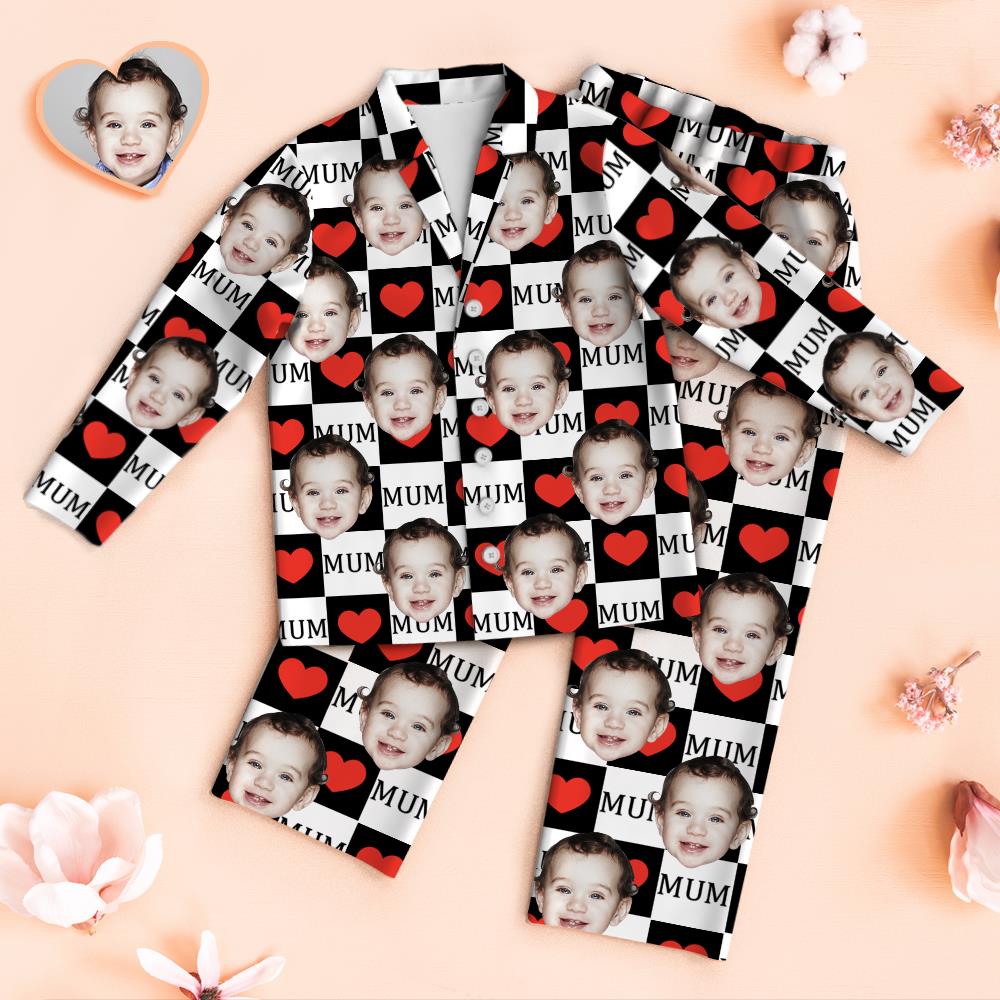 カスタムフェイスパジャマ-ラブマムパーソナライズされた写真パジャマセット母の日ギフト