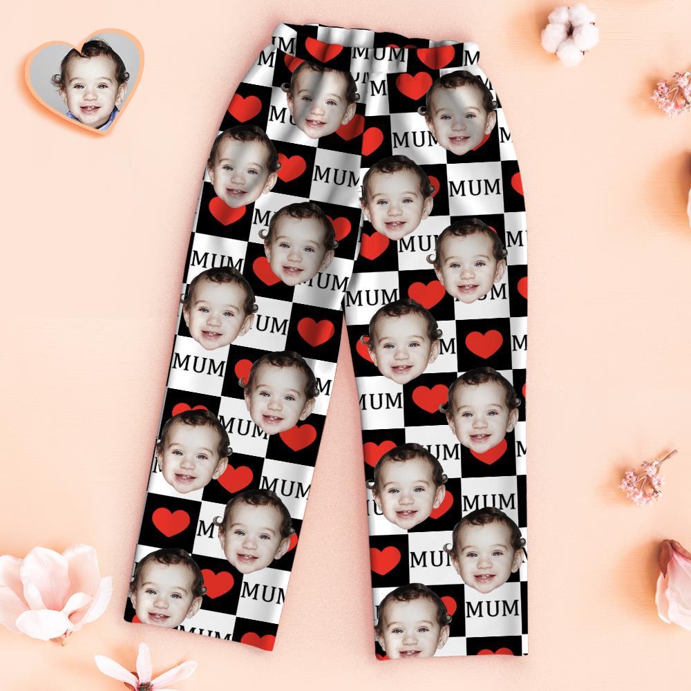 Custom Face Pajamas Love Mum Personalized Photo Pajamas Set Mother's Day Gifts