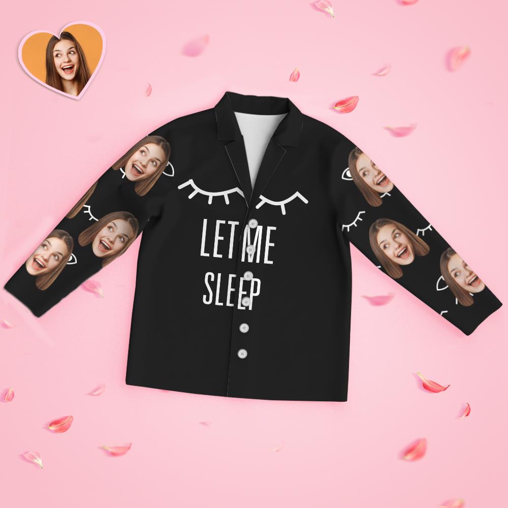 カスタムフェイス長袖パジャマパジャマセット-眠りたい