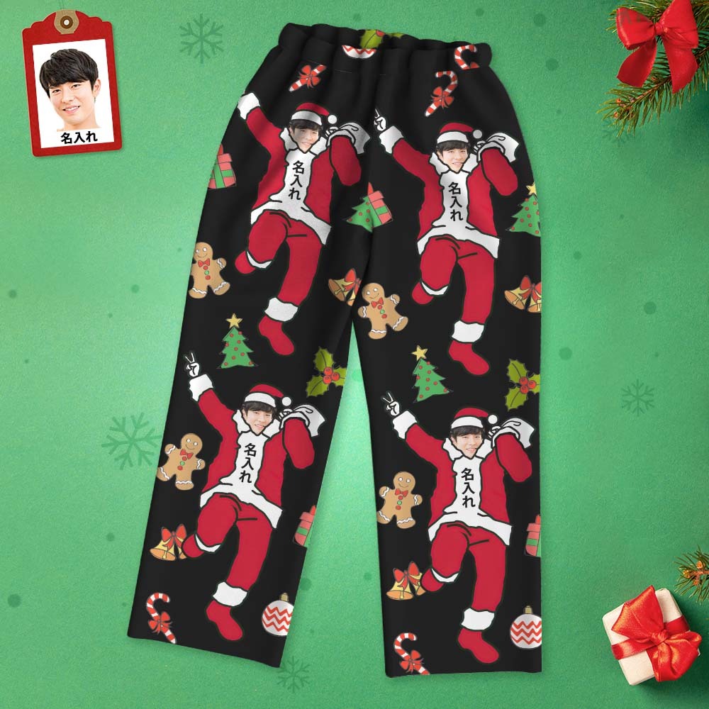 カスタムフォトパジャマ-写真入れ可能なオリジナルクリスマスサンタクロース柄パジャマクリスマスギフト