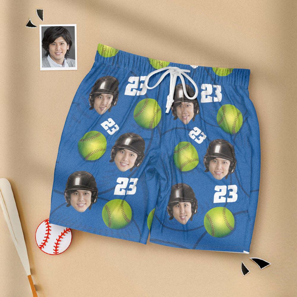 カスタムフォトパジャマ－写真と番号入れ可能なオリジナル半袖上下セットパジャマ-野球柄