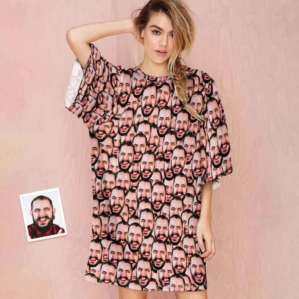 カスタム顔だらけのパジャマ-オーダーメイドの女性用超特大パジャマ面しろいプレゼント