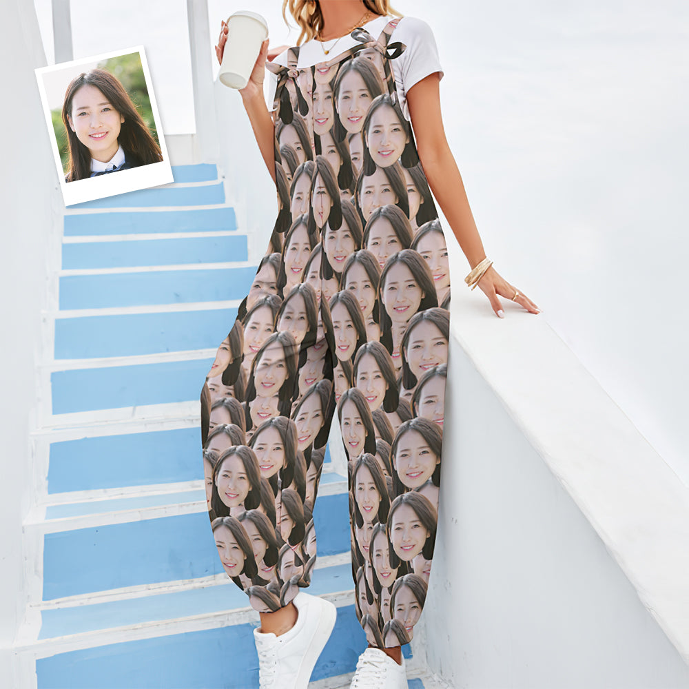カスタムフォトオーバーオール-写真入れ可能な夏物体型カバーサルエルパンツ