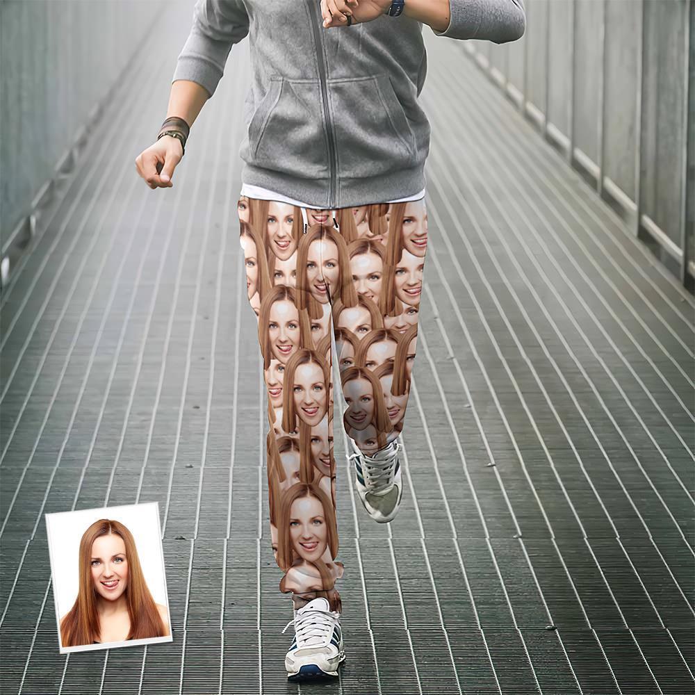 カスタムフェイススウェットパンツ - 写真入れ可能な男女兼用ジョガーパンツ - フォトマッシュ
