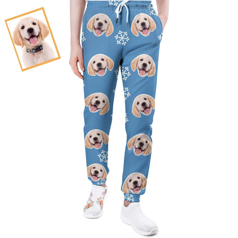 カスタムフェイススウェットパンツ - 犬写真入れ可能な男女兼用ジョガーパンツ - クリスマスギフト