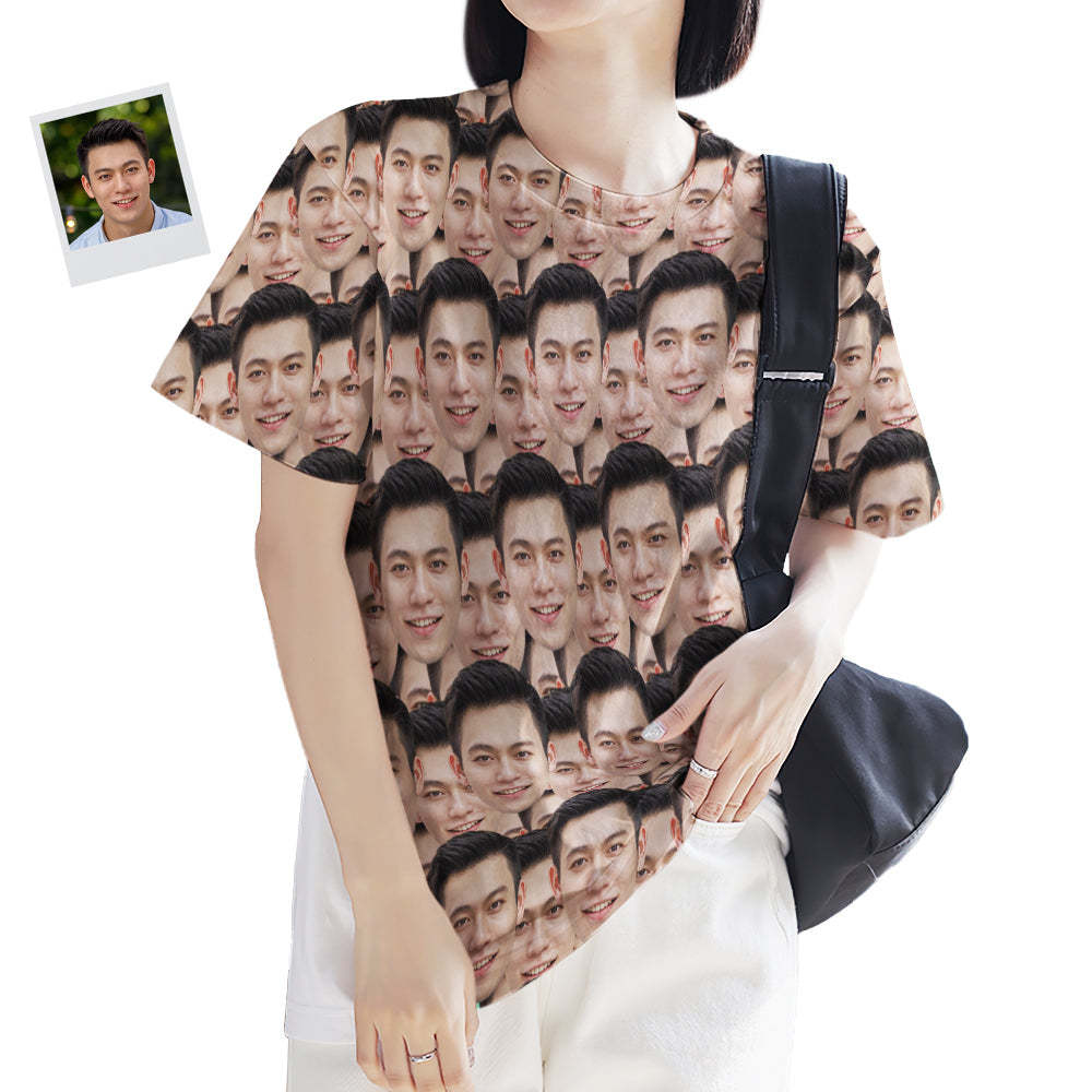 カスタムフォトTシャツ-写真入り可能なオリジナルTシャフェイスマッシュクリスマスプレゼント