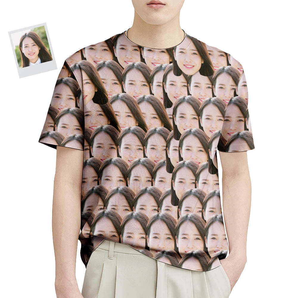 カスタムフォトTシャツ-写真入り可能なオリジナルTシャフェイスマッシュクリスマスプレゼント