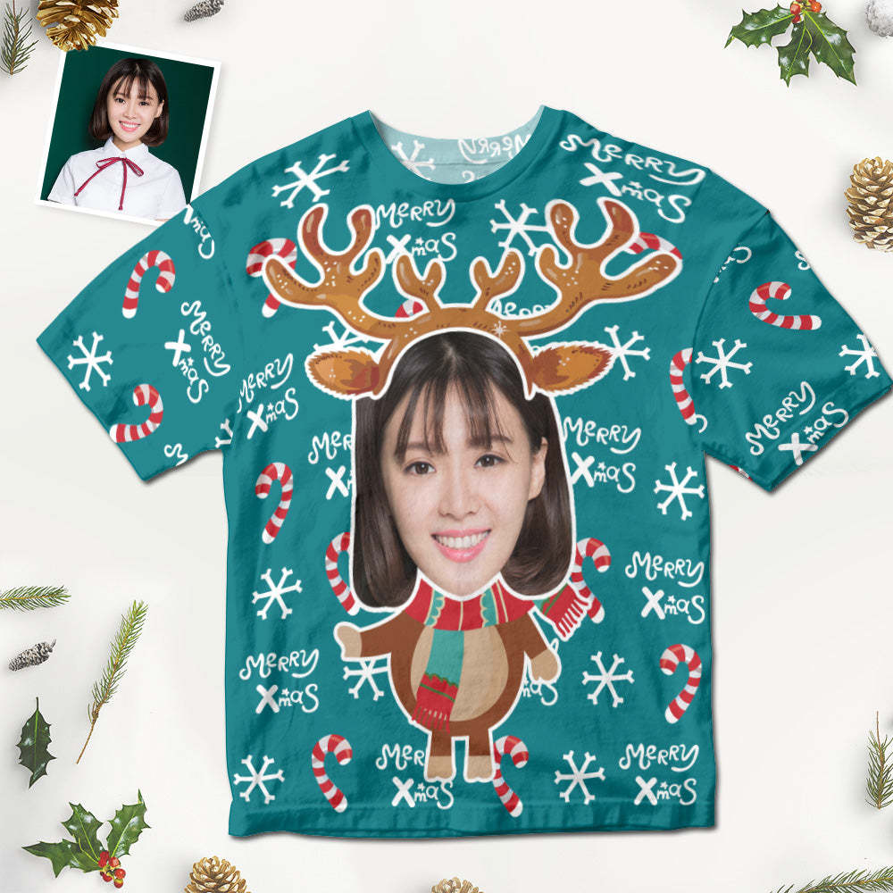 カスタムフォトTシャツ-写真入り可能な男女兼用オリジナルTシャツプレゼント-クリスマストナカイ