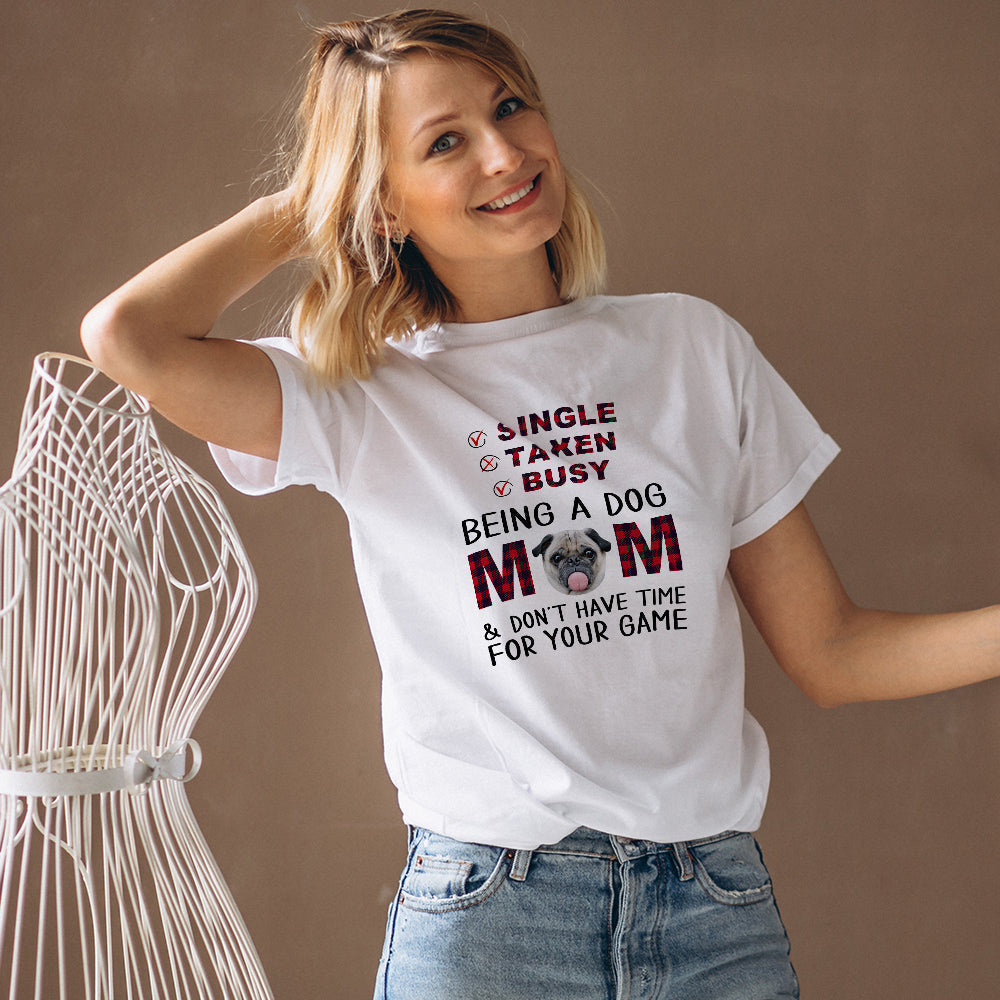 カスタムフェイスTシャツ-写真入れ可能な犬ママシャツ母の日ギフト