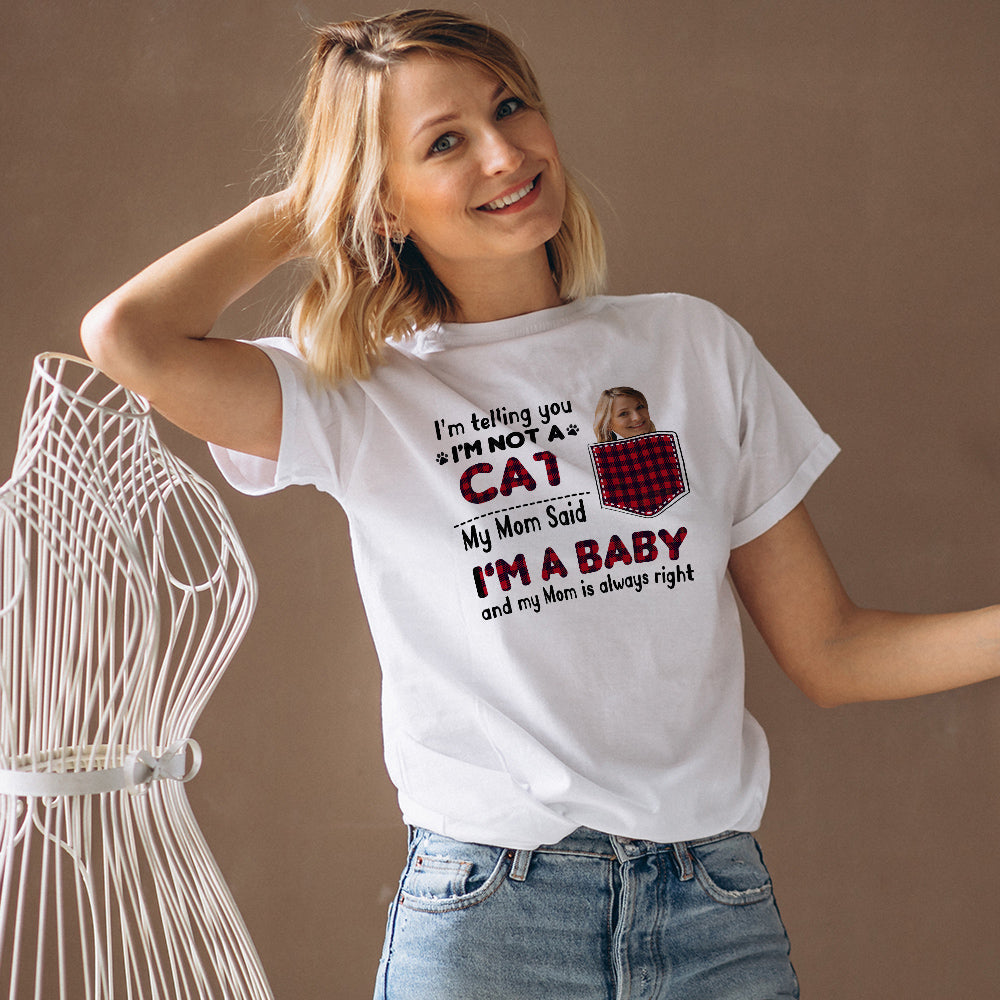 カスタムフェイスTシャツ-写真入れ可能な猫じゃないシャツ母の日ギフト