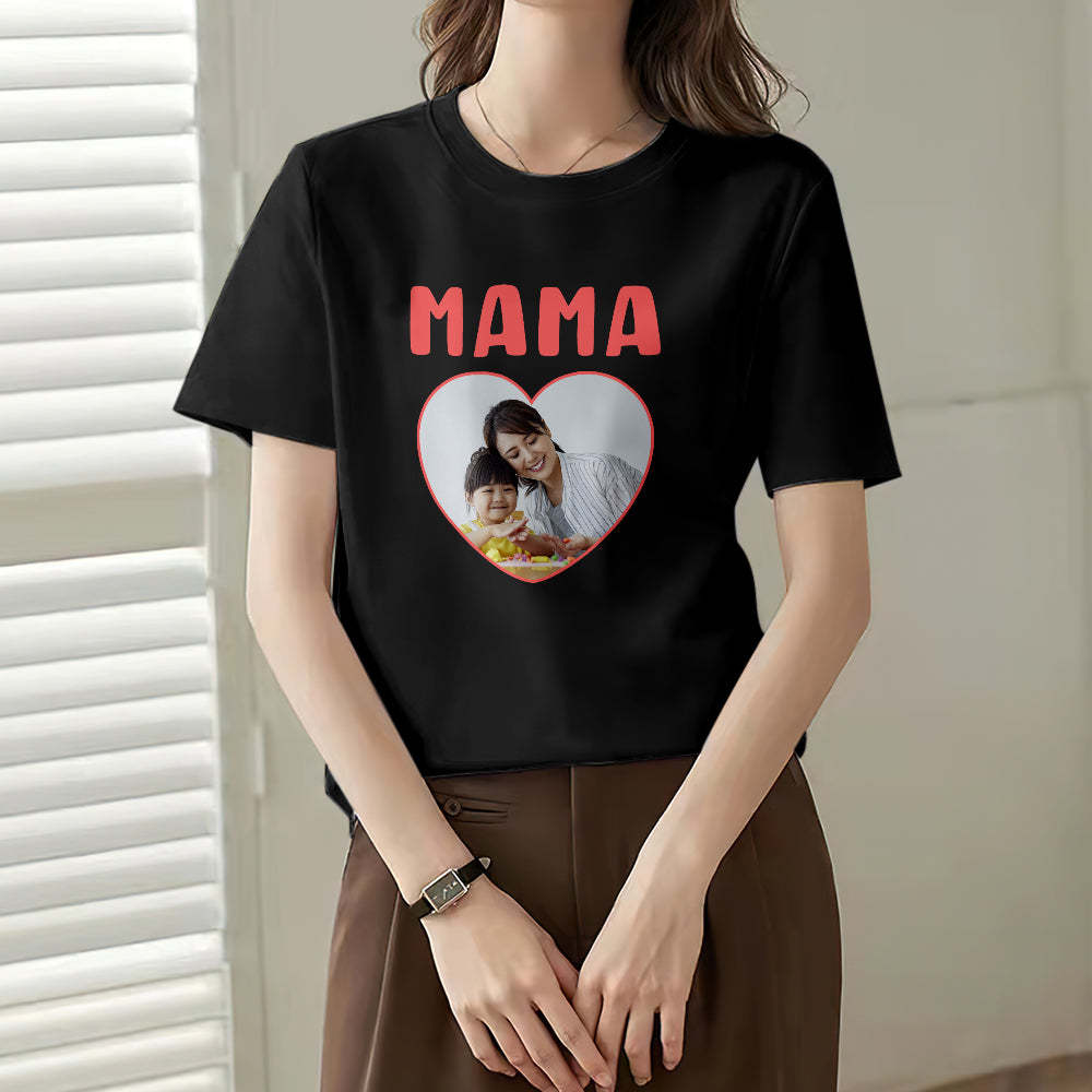 カスタム写真Tシャツ - 写真入れ可能なT-SHIRTギフト母の日プレゼント - mama