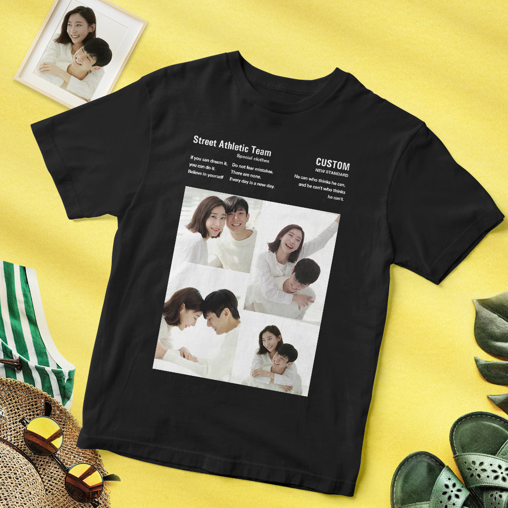 カスタムフォトTシャツ - 写真4枚入れ可能なT-SHIRTプレゼント