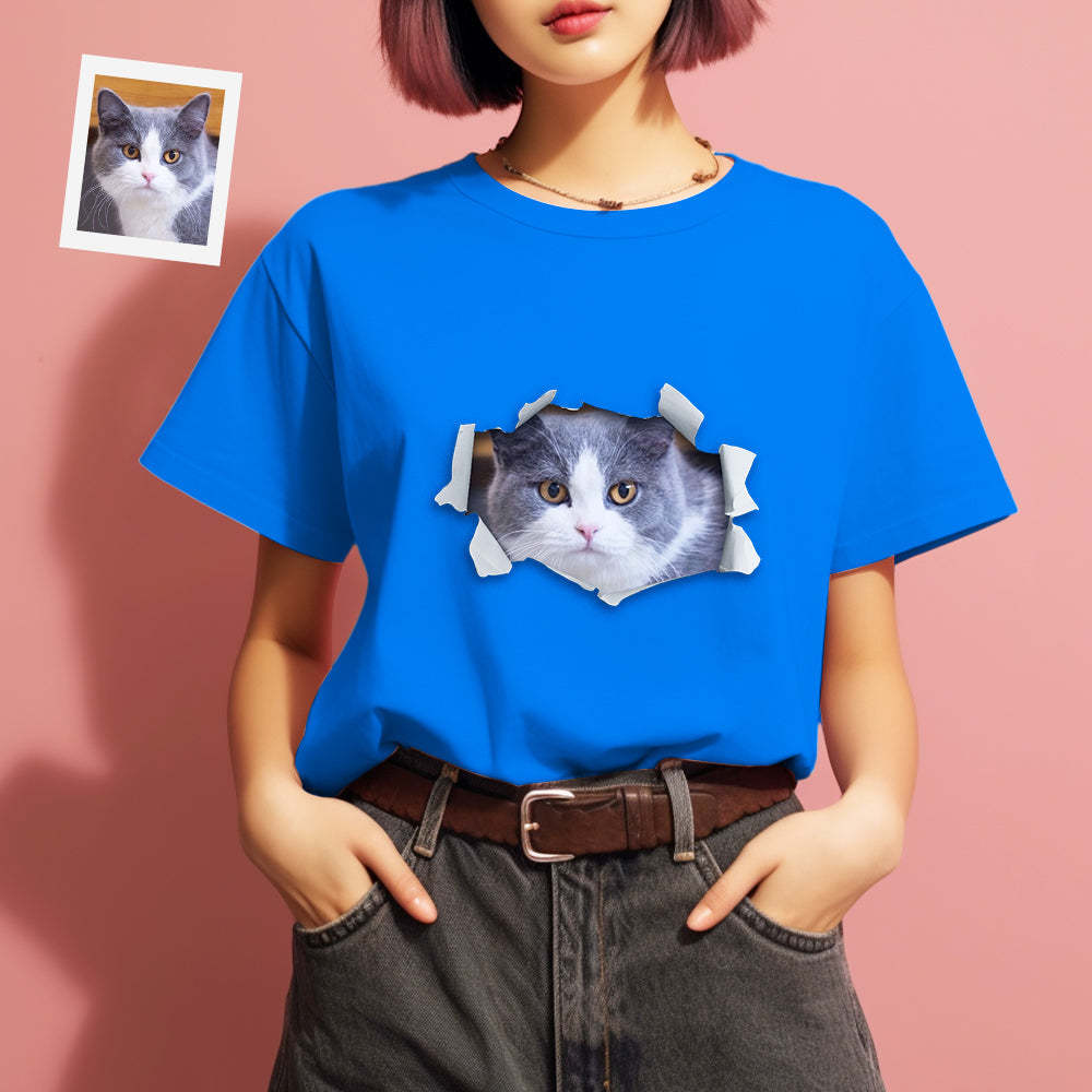 カスタム男女兼用フォトTシャツ - ペット写真入れ可能な面白い写真T-SHIRTプレゼント