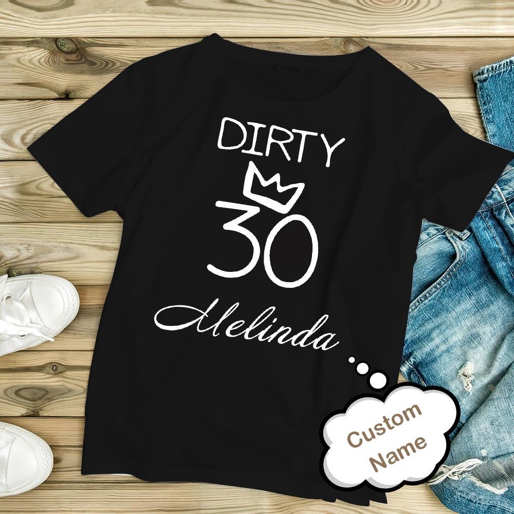 カスタム名前Tシャツ-黒いパーソナライズドシャツ誕生日ギフト-30歳