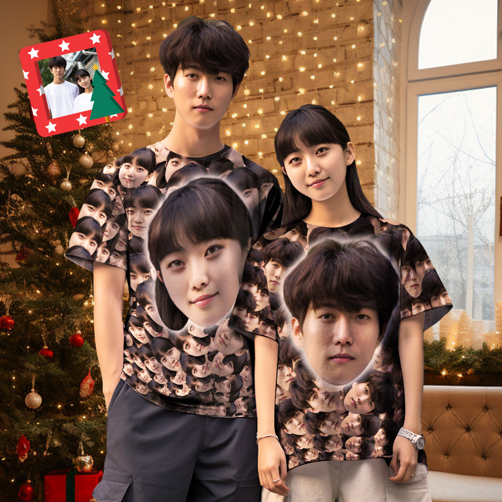 父の日の贈り物カスタムフォトTシャツ-写真入り可能なオリジナルTシャツ‐面白いTシャツ顔シームレス